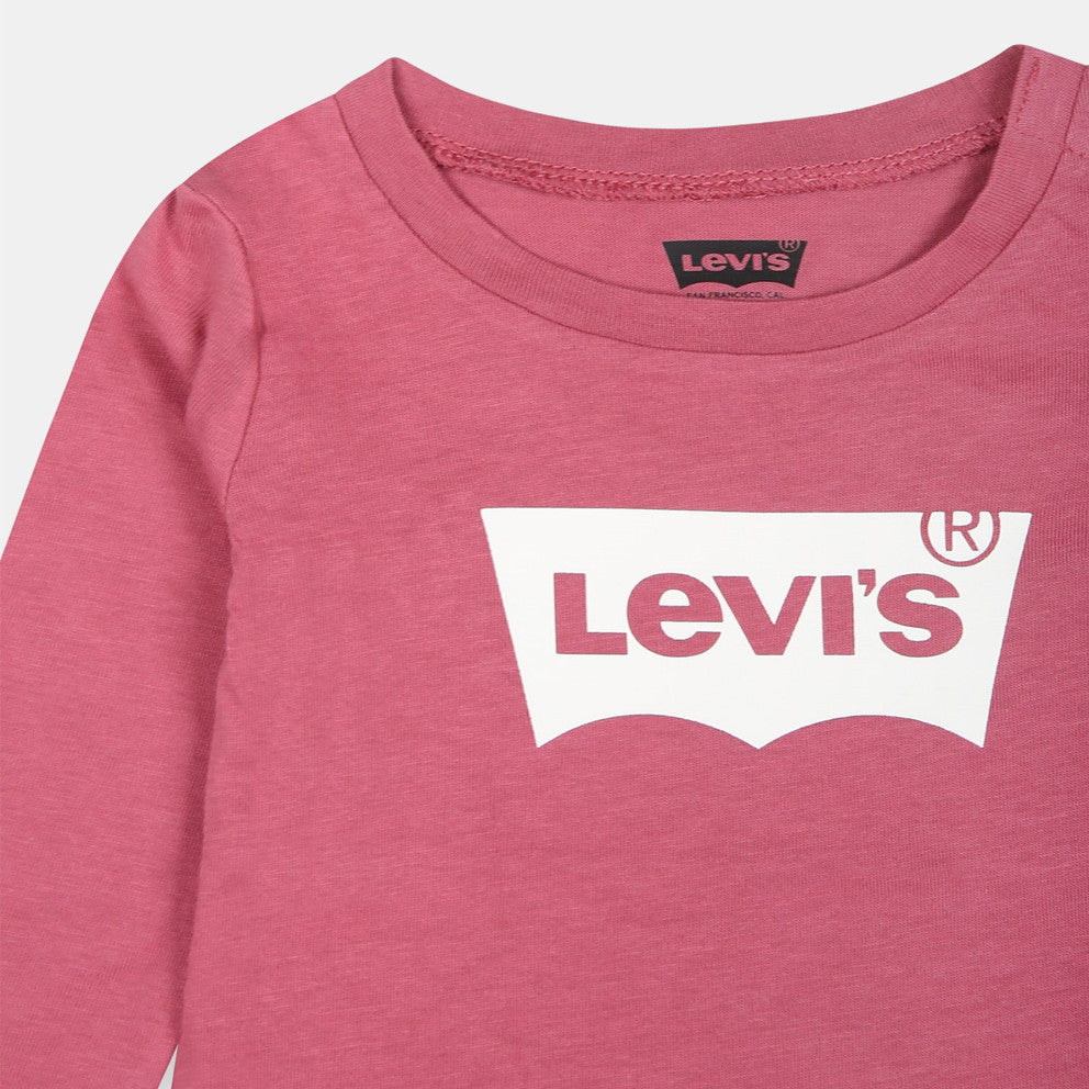 Levi's Girl Batwing Logo Pink Long Sleeve Tee-Shirt In Stock Now