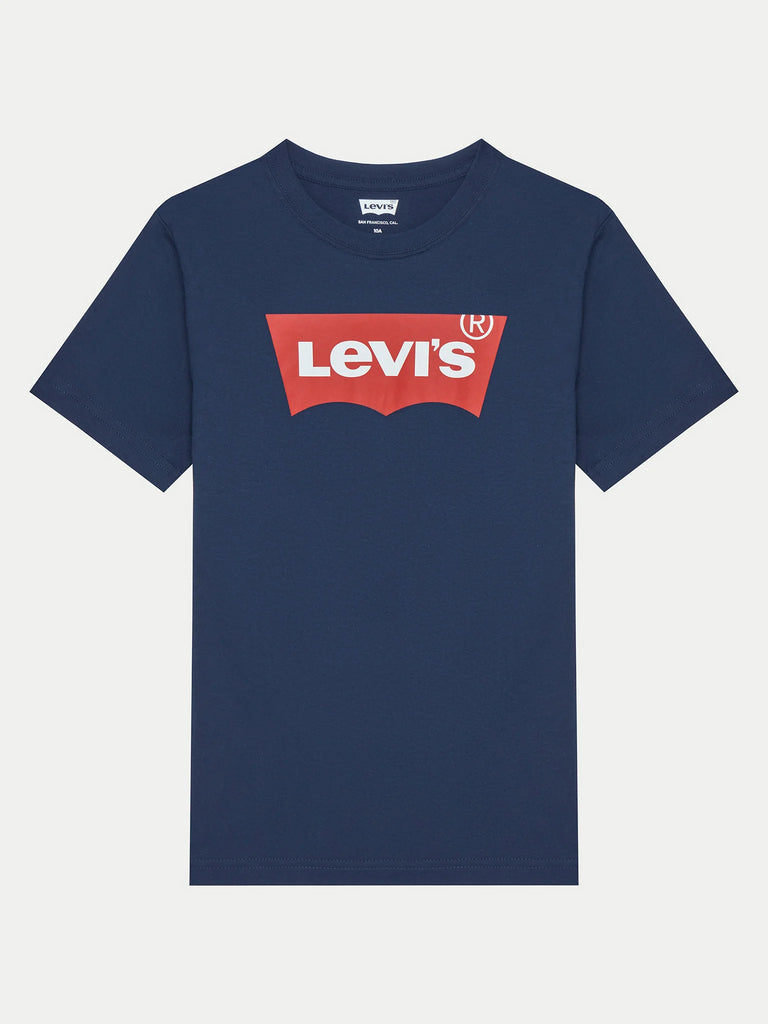 Boys Levi's Batwing Logo Blue Short Sleeve Tee-Shirt In Stock Now