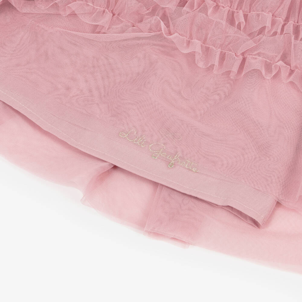 Lili Gaufrette Bow Tee-Shirt and Pink Chiffon Skirt Set In Stock Now