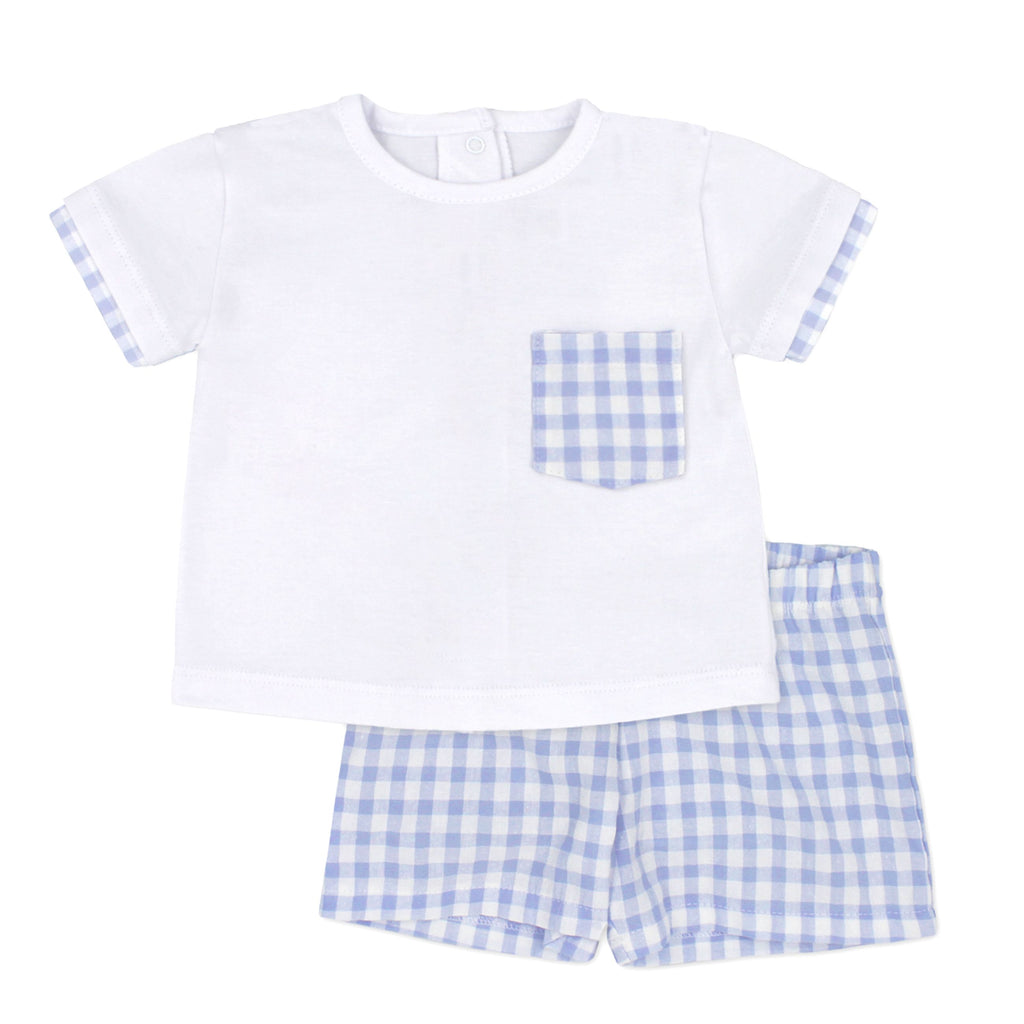 Rapife 4414 Tee-Shirt and Sky Blue Gingham Shorts In Stock Now