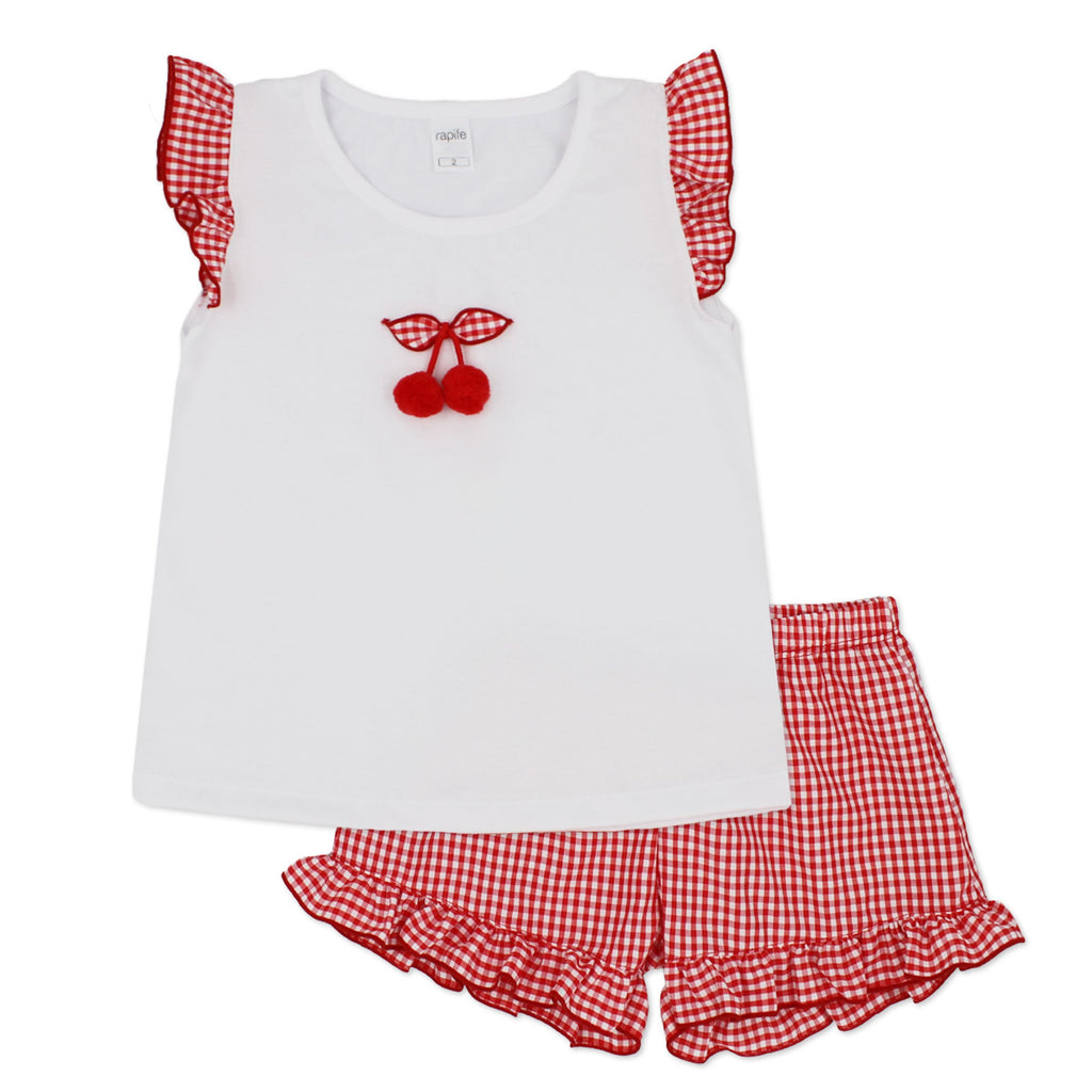 Rapife 4951 Red Gingham Shorts Set In Stock Now